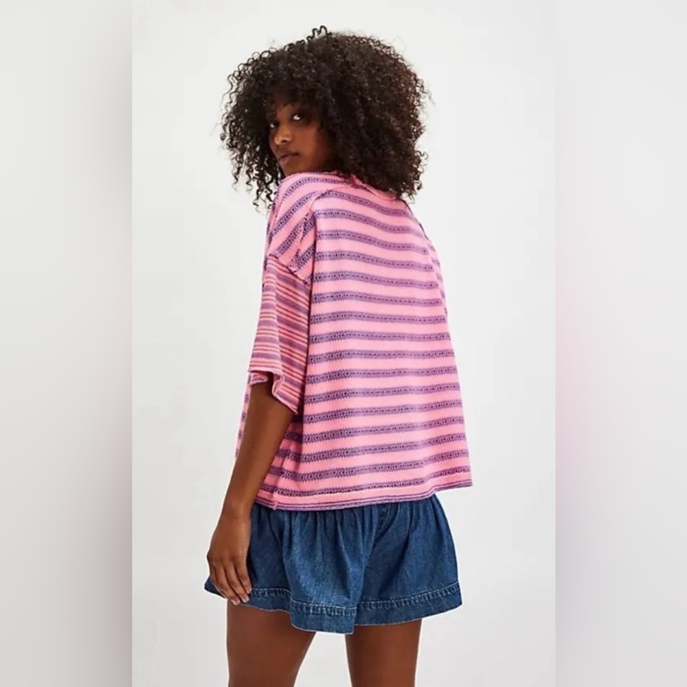 NWT FREE PEOPLE WE THE FREE SUMMER STRIPE TEE - Picture 3 of 3